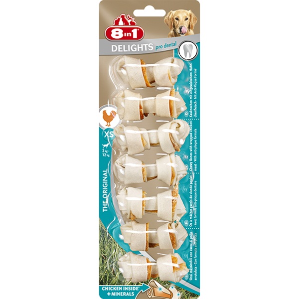 8in1 Delights Dental Rágócsont XS (7 db)