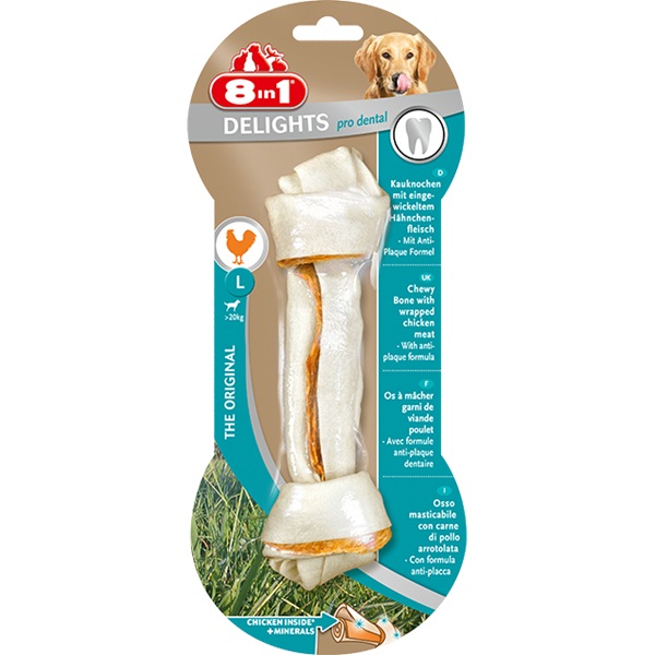 8in1 Delights Dental Rágócsont L