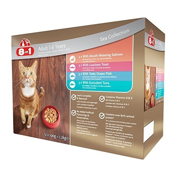 8in1 Cat Adult Halas válogatás 12x100 g