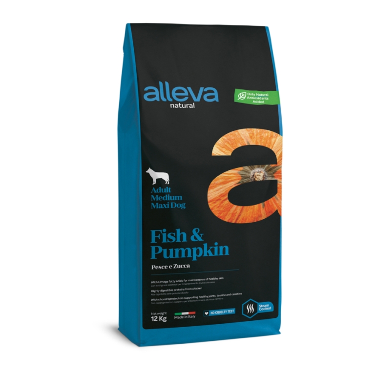 Alleva Natural Adult Medium/Maxi Fish & Pumpkin 12 kg