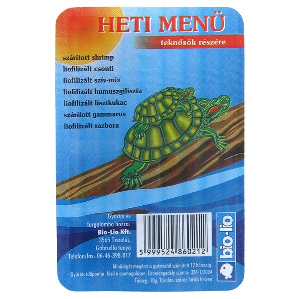 Bio-Lio Heti menü teknőstáp