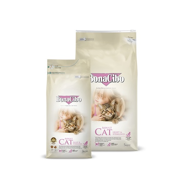 BonaCibo Adult Cat Light & Sterilised Chicken 2 kg