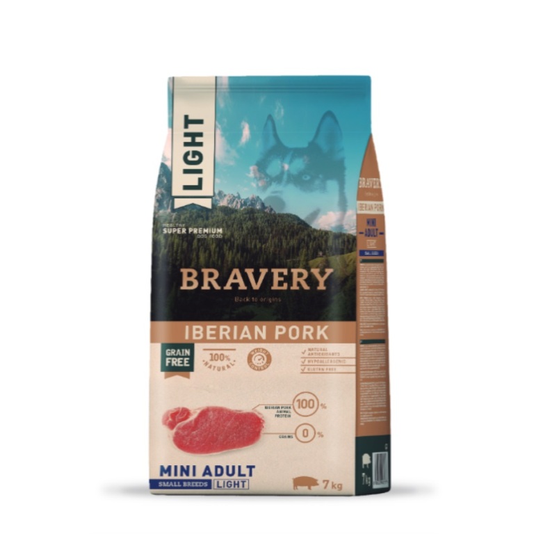Bravery Grain Free Adult Mini Light Iberian Pork 7 kg