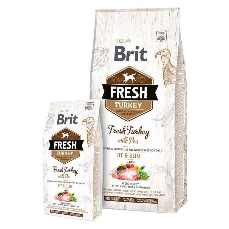 Brit Fresh Turkey with Pea Adult Fit & Slim - pulyka és borsó 2,5 kg