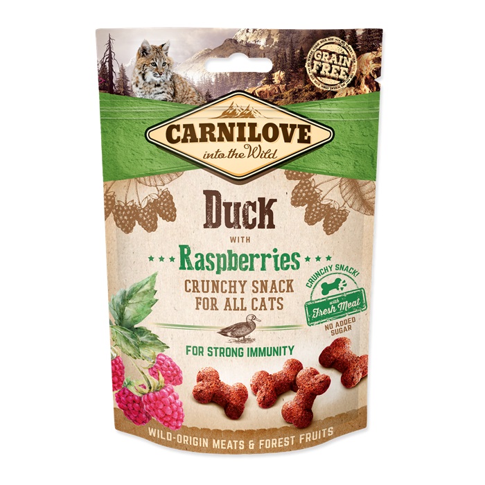CarniLove Cat Crunchy Snack Duck & Raspberries (kacsa-málna) 50 g