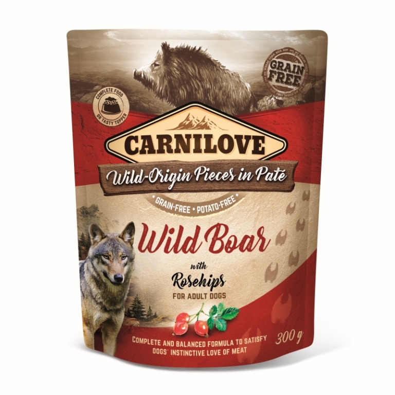 CarniLove Adult Paté Wild Boar & Rosehips (vaddisznó-csipkebogyó) 300 g