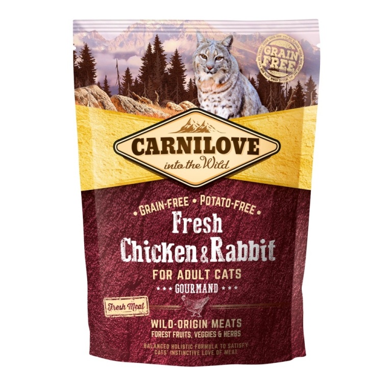 Carnilove Fresh Adult Cat Chicken & Rabbit Gourmand (csirke-nyúl) 400 g