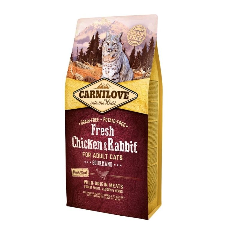 Carnilove Fresh Adult Cat Chicken & Rabbit Gourmand (csirke-nyúl) 6 kg