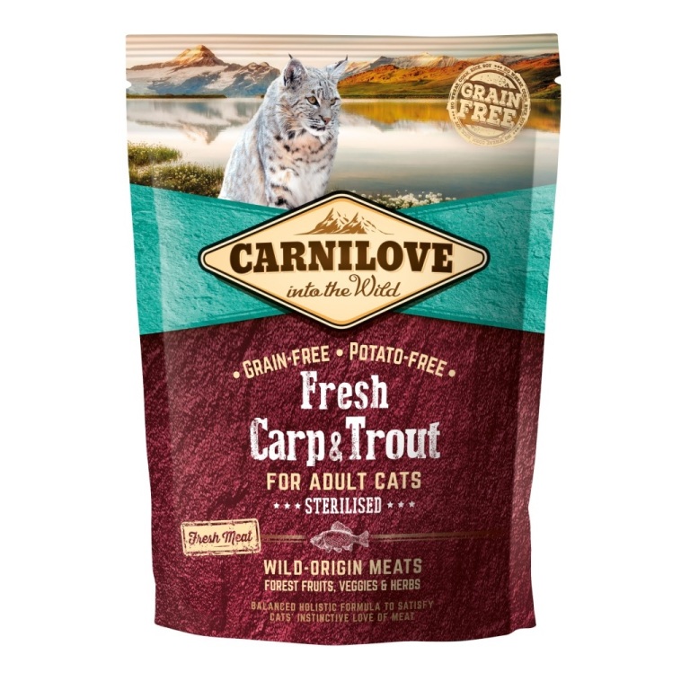 Carnilove Fresh Adult Cat Carp&Trout Sterilised (ponty-pisztráng) 400 g