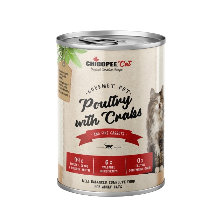 Chicopee Cat Adult Gourmet Pot Poultry & Crabs (szárnyas és rák) 400 g