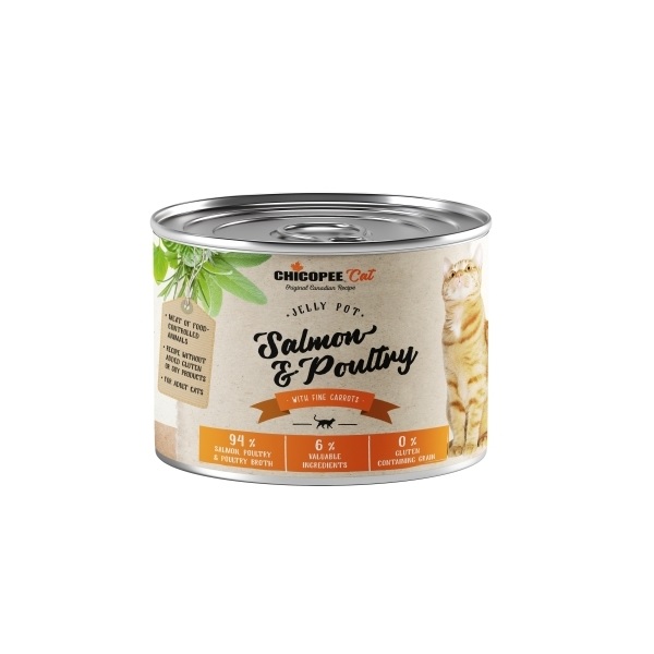 Chicopee Cat Adult Jelly Pot Salmon & Poultry (lazac és szárnyas) 195 g