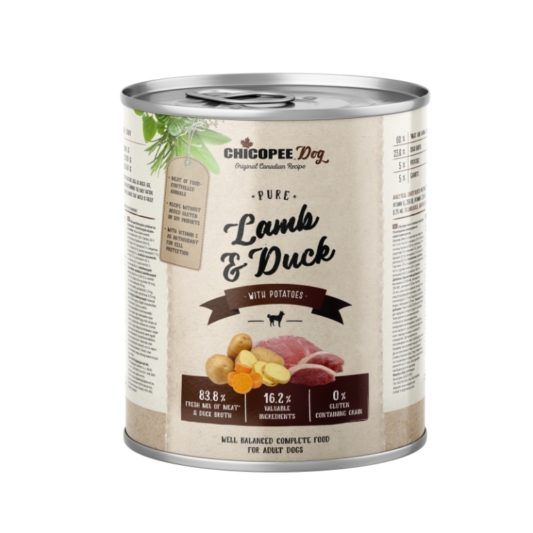 Chicopee Dog Adult Pure Lamb & Duck (bárány és kacsa) 800 g