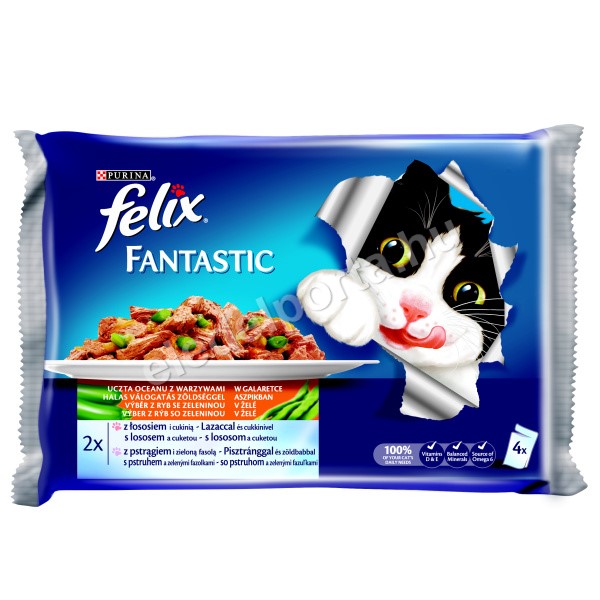 Felix Fantastic - Lazac és Pisztráng Zöldségekkel aszpikban 4 x 85 g