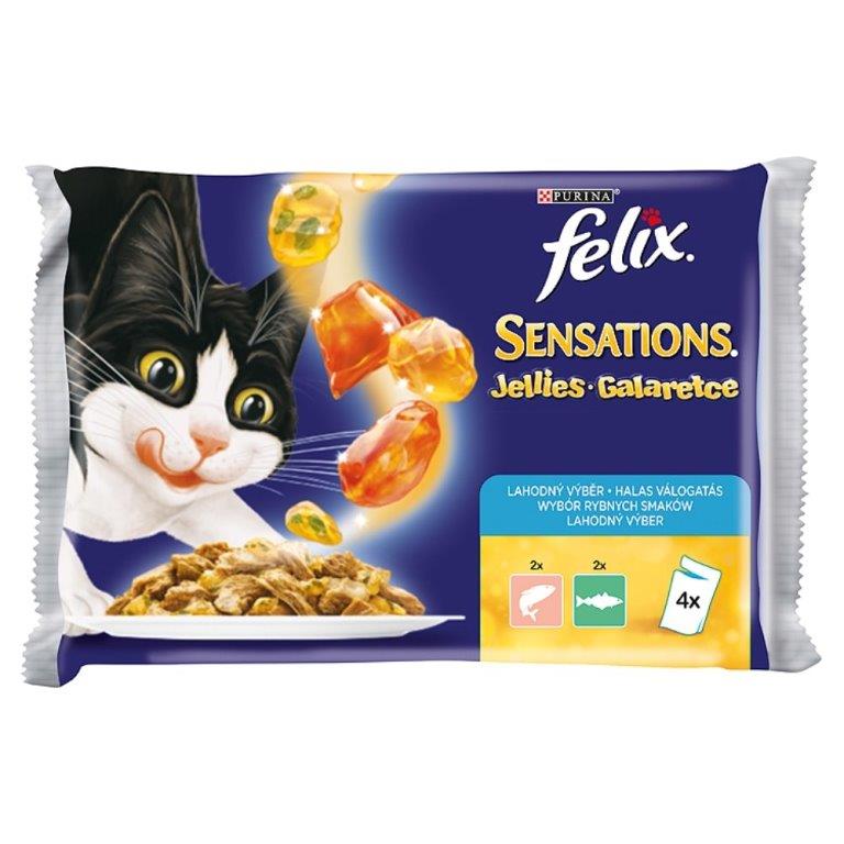 Felix Sensations - Halas válogatás aszpikban (Lazac és tőkehal) 4 x 85 g