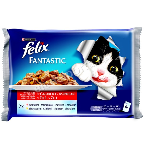 Felix Fantastic - Marha és Csirke aszpikban 4 x 85 g