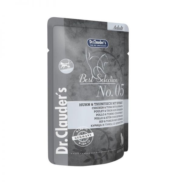 Dr. Clauders Best Selection Cat No5 Intestinal csirke és tonhal spenóttal 85 g