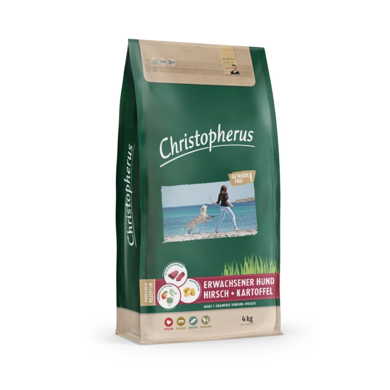 Christopherus Dog Adult Large Grainfree Venison (szarvas és burgonya) 4 kg