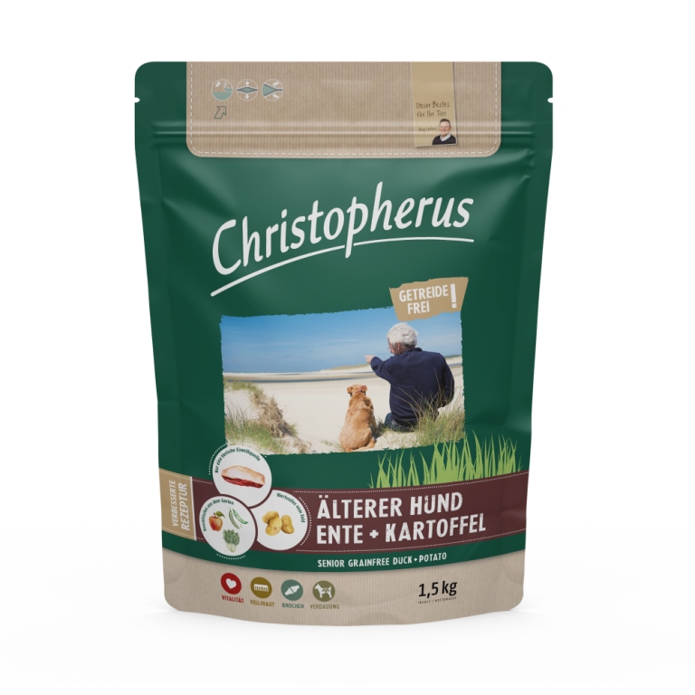 Christopherus Dog Senior Grainfree Duck (kacsa és burgonya) 1,5 kg