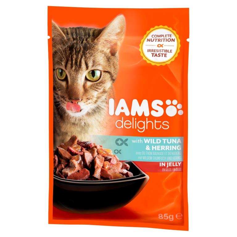 IAMS Delights Tonhal és Hering aszpikban 85 g