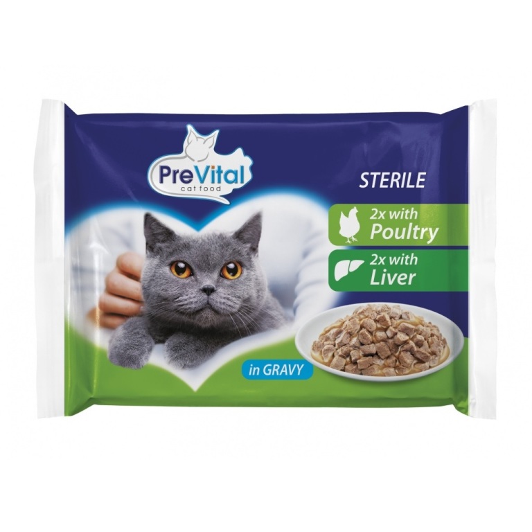PreVital Sterile baromfi és máj mártásban 4x100 g