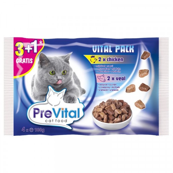 PreVital Vital Pack csirke és borjú 4x100 g