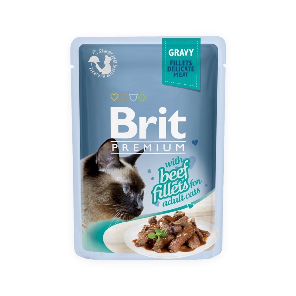 Brit Premium Delicate Fillets in Gravy with Beef 24x85 g