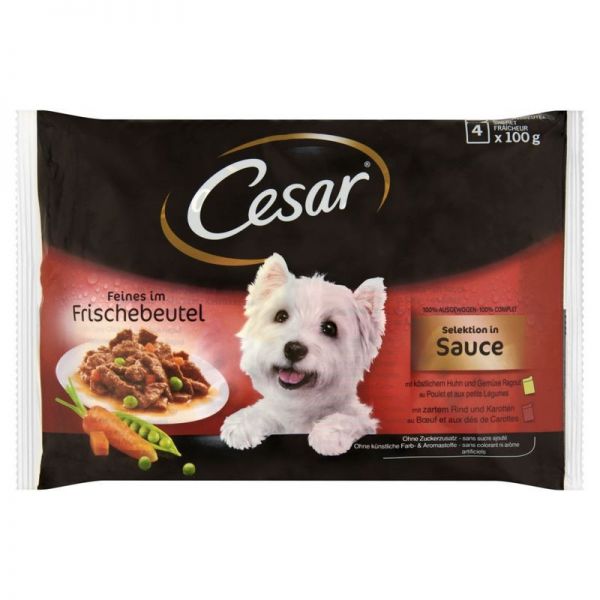 Cesar Selection Csirke-Marha zöldségekkel mártásban 4x100 g