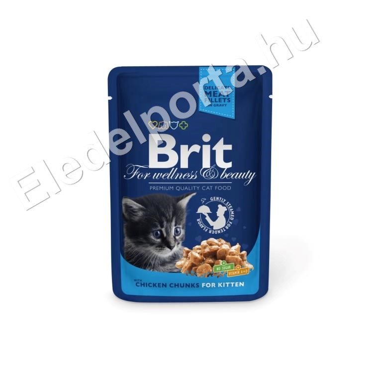 Brit Premium Cat Chicken Chunks for Kitten 24x100 g