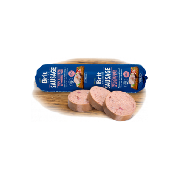 Brit Premium Csirke és Hal kutyaszalámi 12x800 g