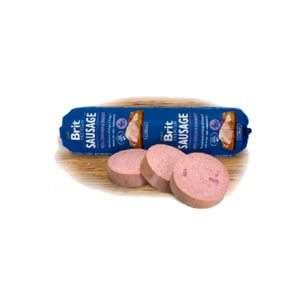Brit Premium Csirke & nyúl kutyaszalámi 12x800 g