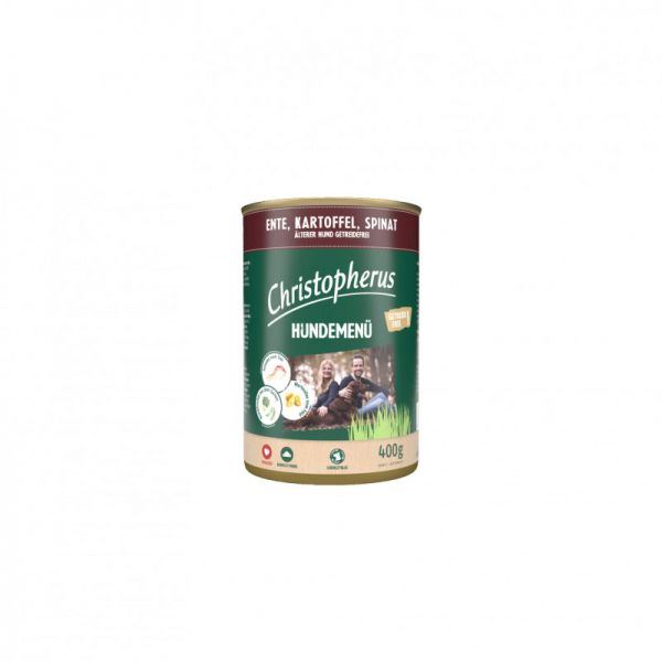 Christopherus Dog Senior Menü kacsa, burgonya, spenót 400 g