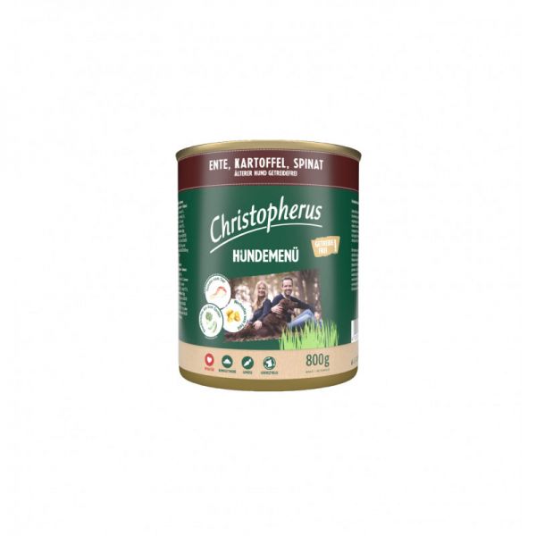Christopherus Dog Senior Menü kacsa, burgonya, spenót 800 g