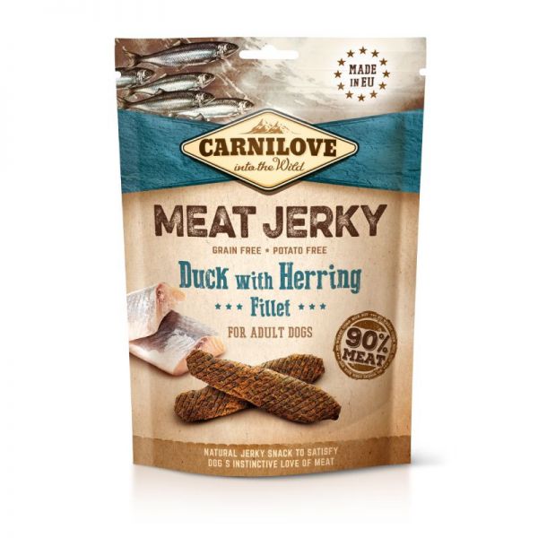 Carnilove Jerky Snack Duck with Herring Fillet – kacsa hering filével 100 g