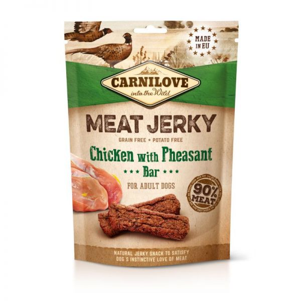 Carnilove Jerky Snack Chicken with Pheasant Bar - csirke&fácán 100 g