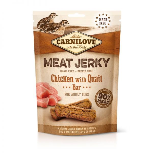 Carnilove Jerky Snack Chicken with Quail Bar – csirke&fürj 100 g
