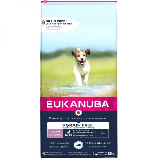 Eukanuba Grain Free Puppy & Junior Small & Medium Ocean Fish 12 kg