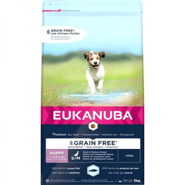Eukanuba Grain Free Puppy & Junior Small & Medium Ocean Fish 3 kg
