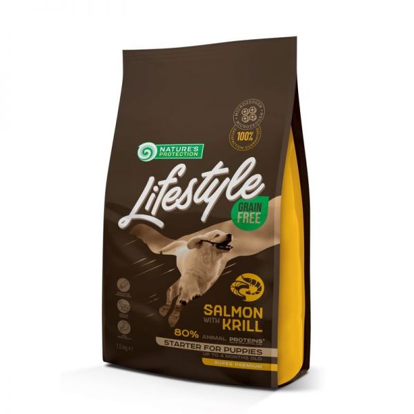 Nature's Protection Lifestyle Dog Starter Grain Free Salmon with krill 1,5 kg