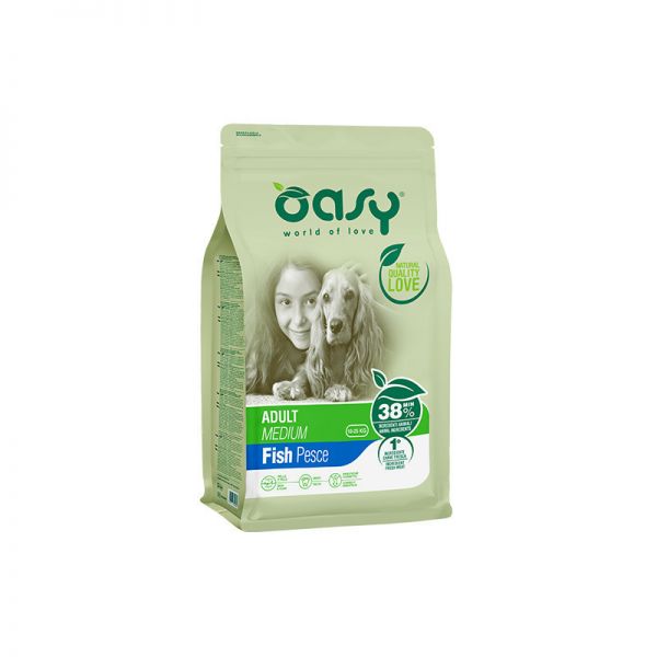 Oasy Dog Lifestage Adult Medium Fish 12 kg