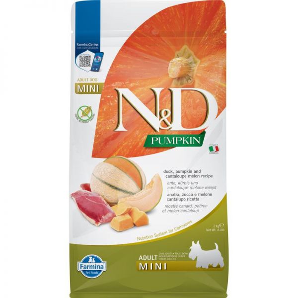 N&D PUMPKIN Dog Adult Mini Duck (kacsa, sütőtök és sárgadinnye) 2 kg