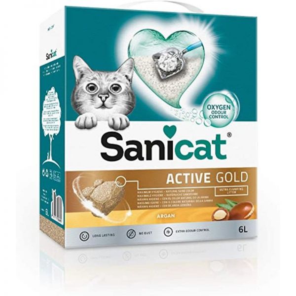 Sanicat Active Gold Argan csomósodó macskaalom  6 L