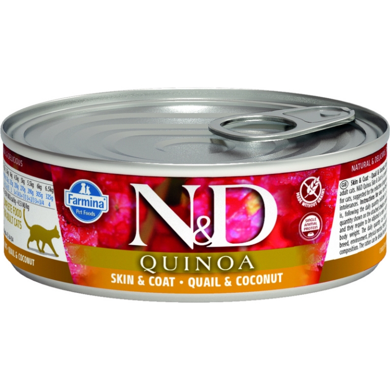 N&D Cat QUINOA Skin & Coat Quail (fürj-kókusz) 80 g