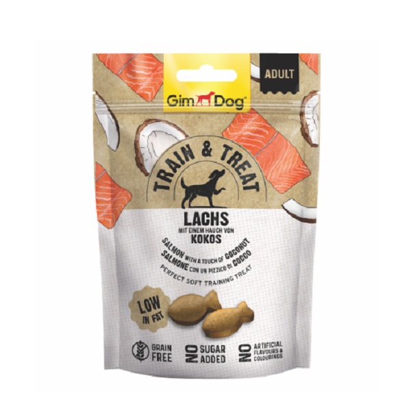 GimDog Train & Treat Lachs and Kokos snack   125 g