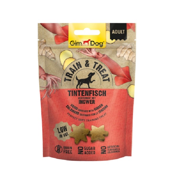 GimDog Train & Treat Tintenfisch and Ingwer snack   125 g