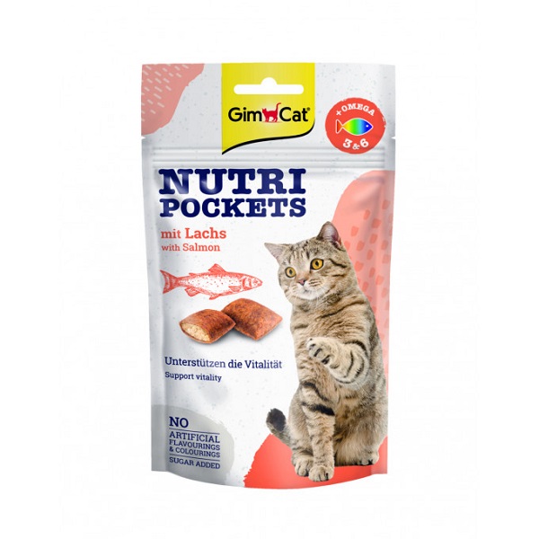GimCat Snack Nutripockets Lazac & Omega 3 & 6   60 g
