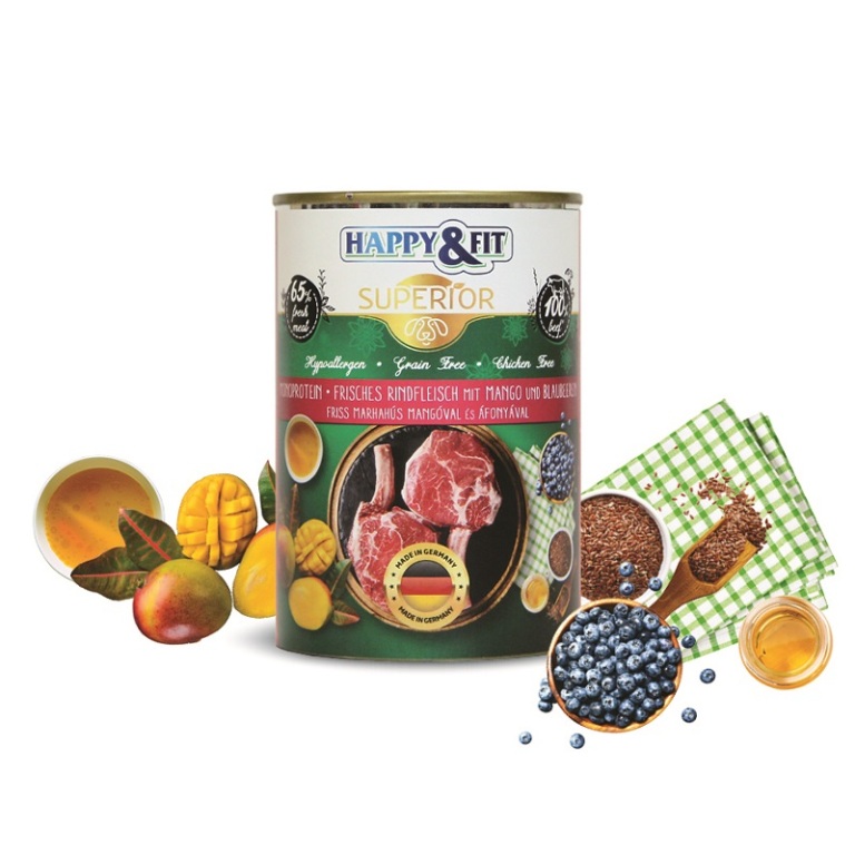 Happy&Fit Superior Frisches Rindfleisch mit Mango (marha és mangó) 400 g