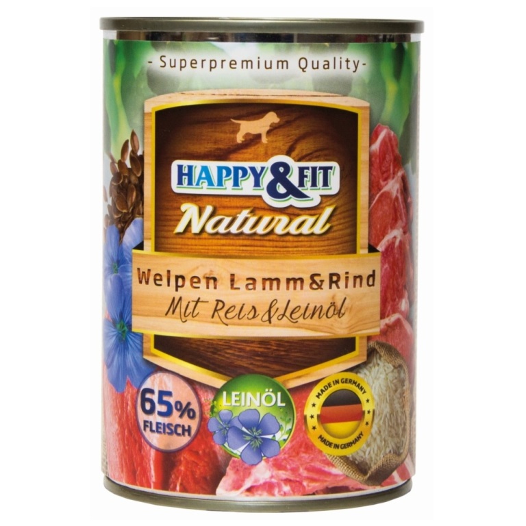 Happy&Fit Natural Welpen Lamm & Rind (bárány és marha) 400 g