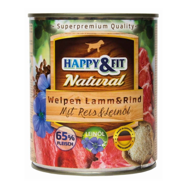 Happy&Fit Natural Welpen Lamm & Rind (bárány és marha) 800 g