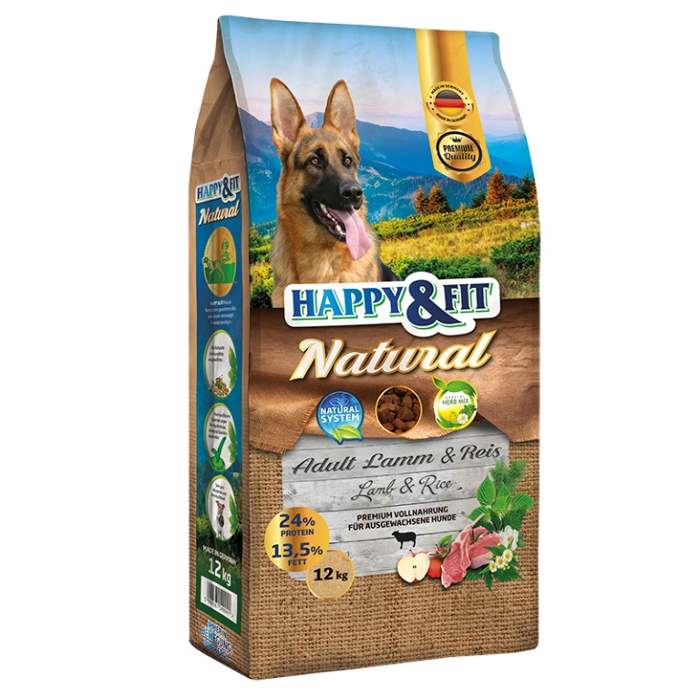 Happy&Fit Natural Adult Lamm & Reis 2x12 kg