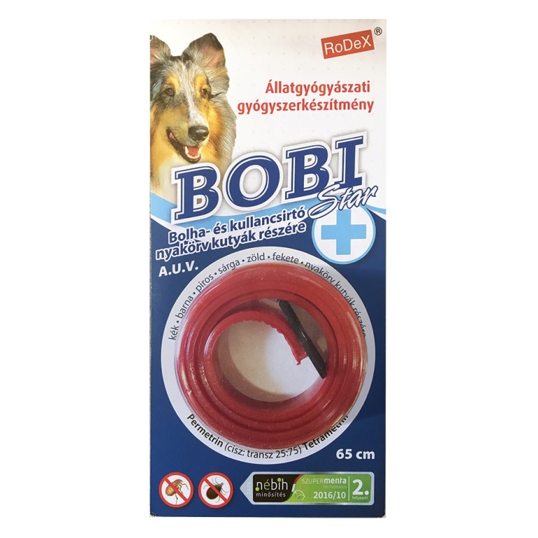 Bobi Bolha és kullancsirtó nyakörv - piros (65 cm)